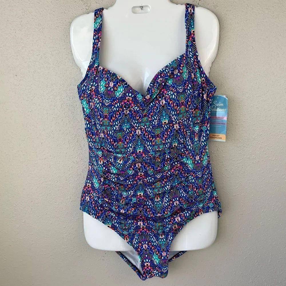 NWT Swim Solutions One Piece Swim Suit Size 14 or 16